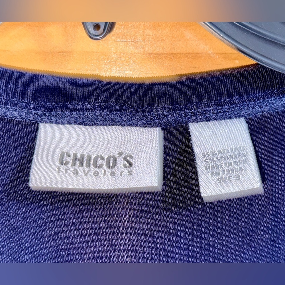 Chico's Traveler Women’s Deep Blue Lightweight Maxi Cardigan w/Side Slits-OS-EUC - Picture 2 of 10